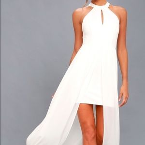 NWT Lulu’s My Beloved White Lace Maxi Dress